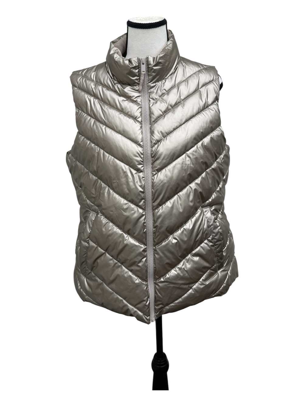 GAP | Metallic Gold Quilted Vest Size Large